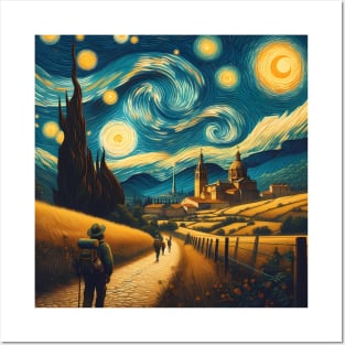 Camino de Santaigo, Spain, in the style of Vincent van Gogh's Starry Night Posters and Art